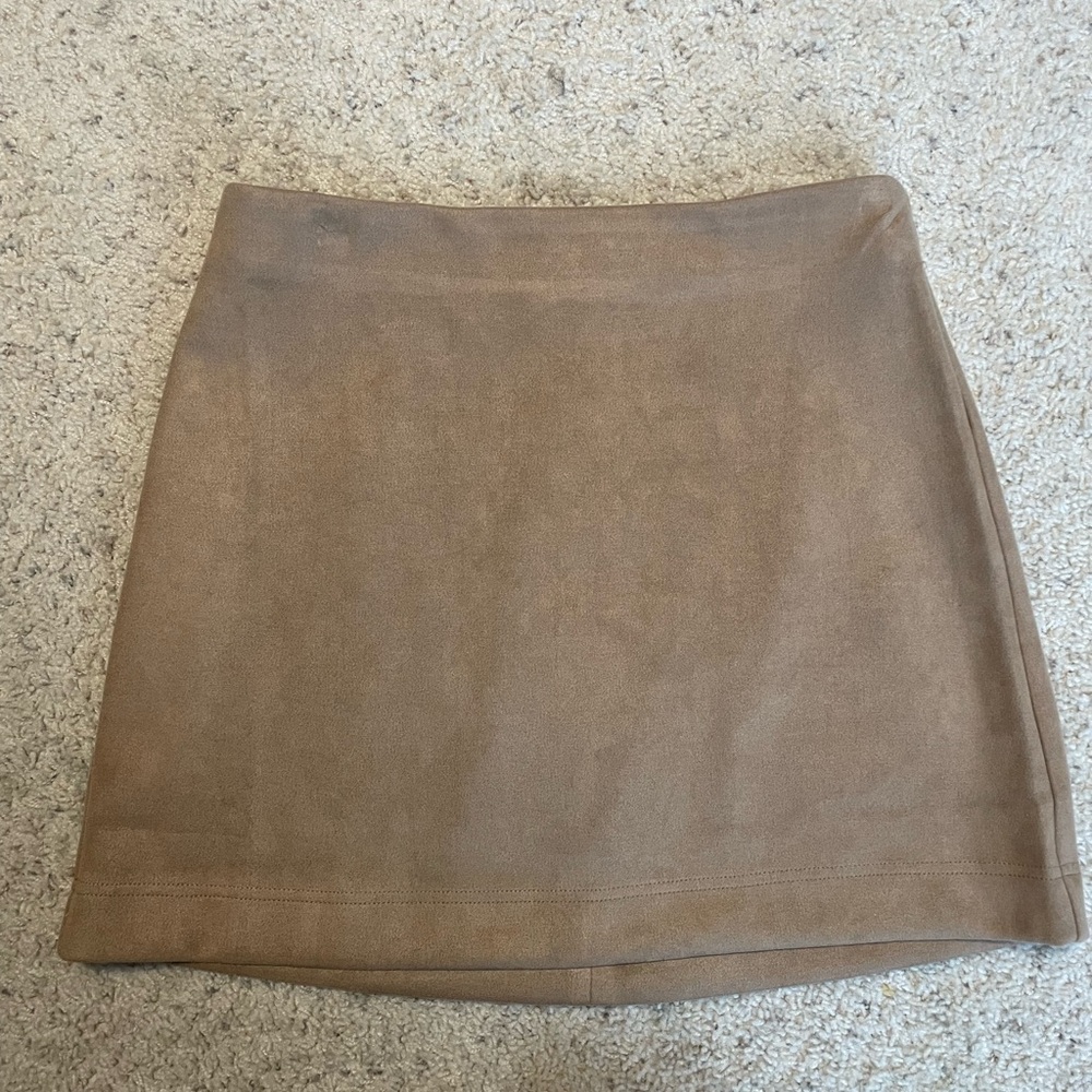 Pink Lily tan suede skirt